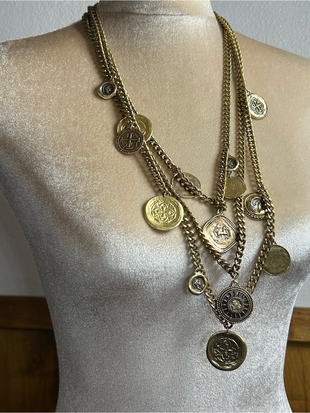 Chico's Gold-Tone Layered Coin Necklace